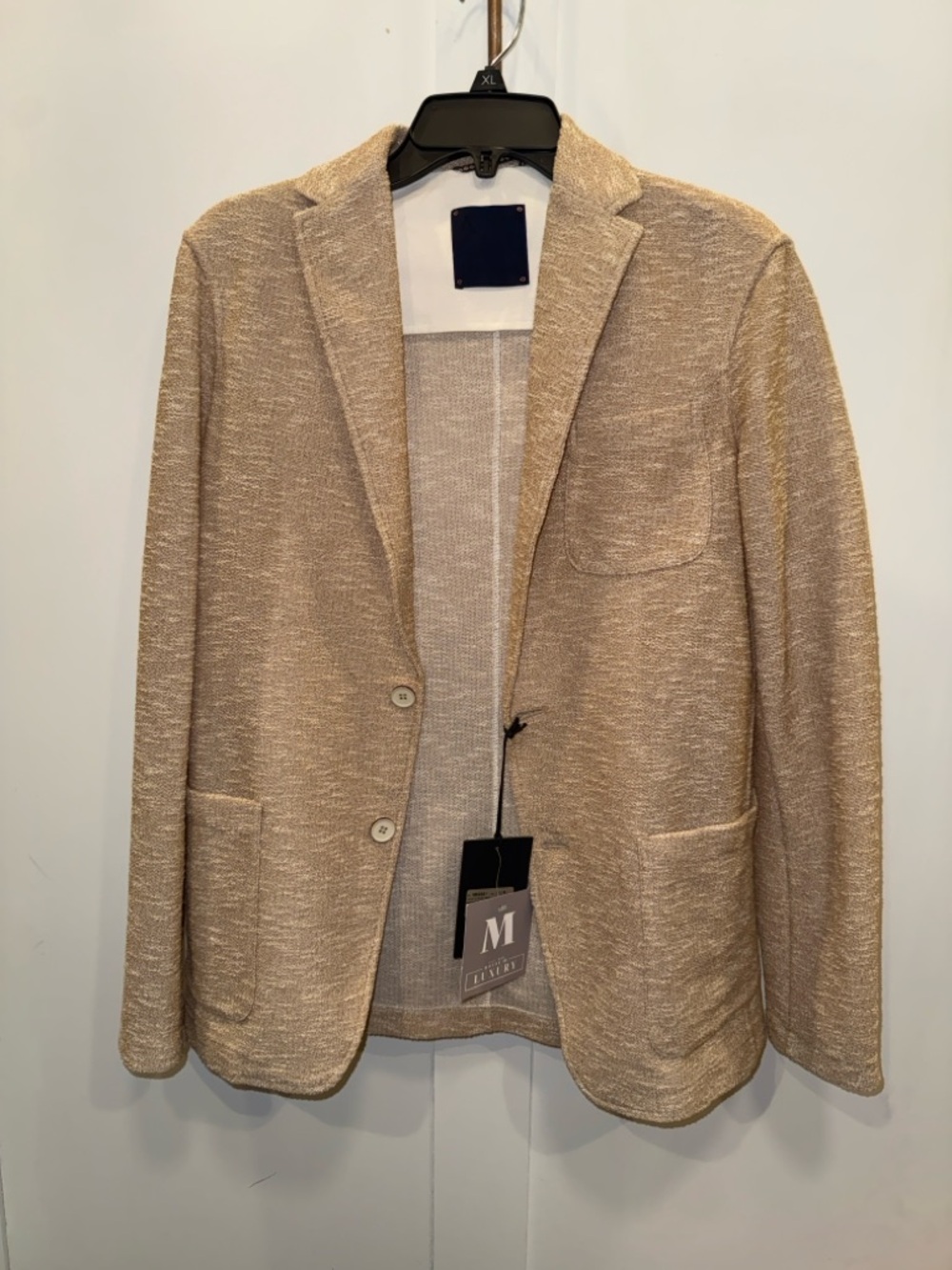 Men's Beige Knit Blazer by Giacca Alfonso retail $1100